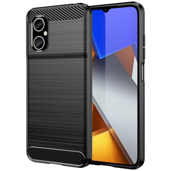 Carbon Case Cover for Xiaomi Redmi Note 11E /Redmi 10 5G / Redmi 10 Prime+ 5G / Poco M4 5G Joustava silikoni Carbon Cover Musta