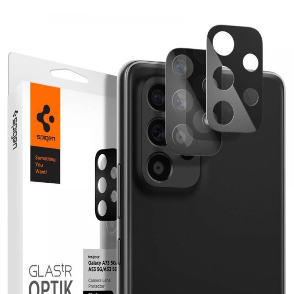 Spigen OptikCamera Protector Camera Island karkaistu lasi (2 kpl) Samsung Galaxy A33 5G / A53 5G / A73 5G Musta