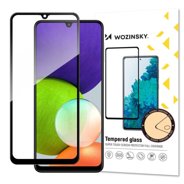 Wozinsky karkaistua lasia Full Glue Super Tough näytönsuoja Full Coveraged kehyksen kanssa Case Friendly Samsung Galaxy A22 4G musta