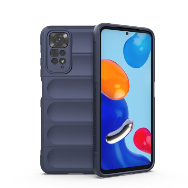 Magic Shield Case kotelo Xiaomi Redmi Note 11 joustavalle panssaroidulle suojukselle tummansininen