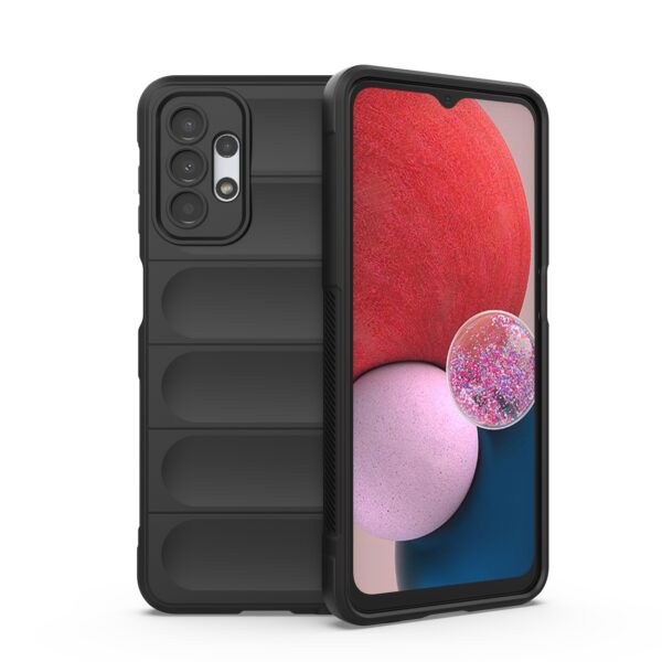 Magic Shield Case Samsung Galaxy A13 5G:lle joustava panssaroitu kansi, musta